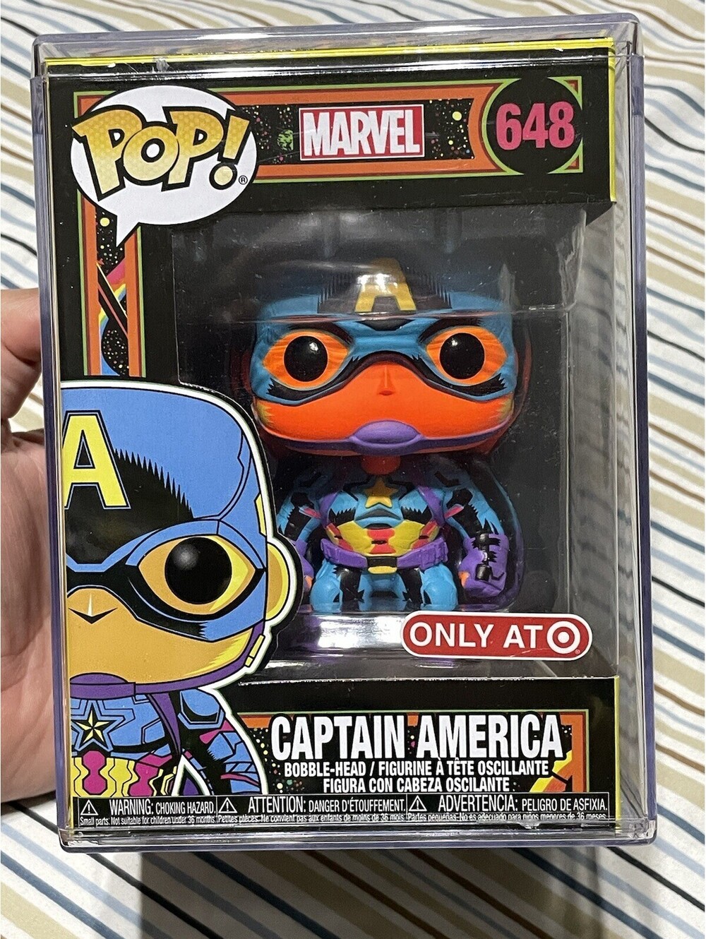 Funko Pop! Marvel Captain America #648 Black Light Target Exclusive Vinyl Figure